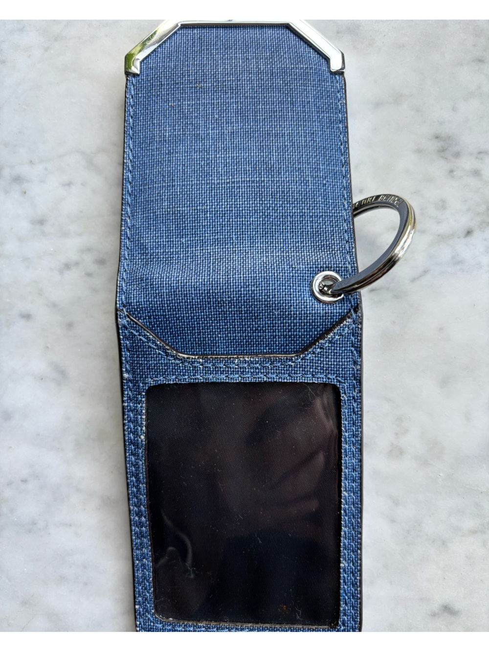 henri bendel Denim Blue Card Holder and Keyring/Bag Charm with Silver Accent - Picture 5 of 5